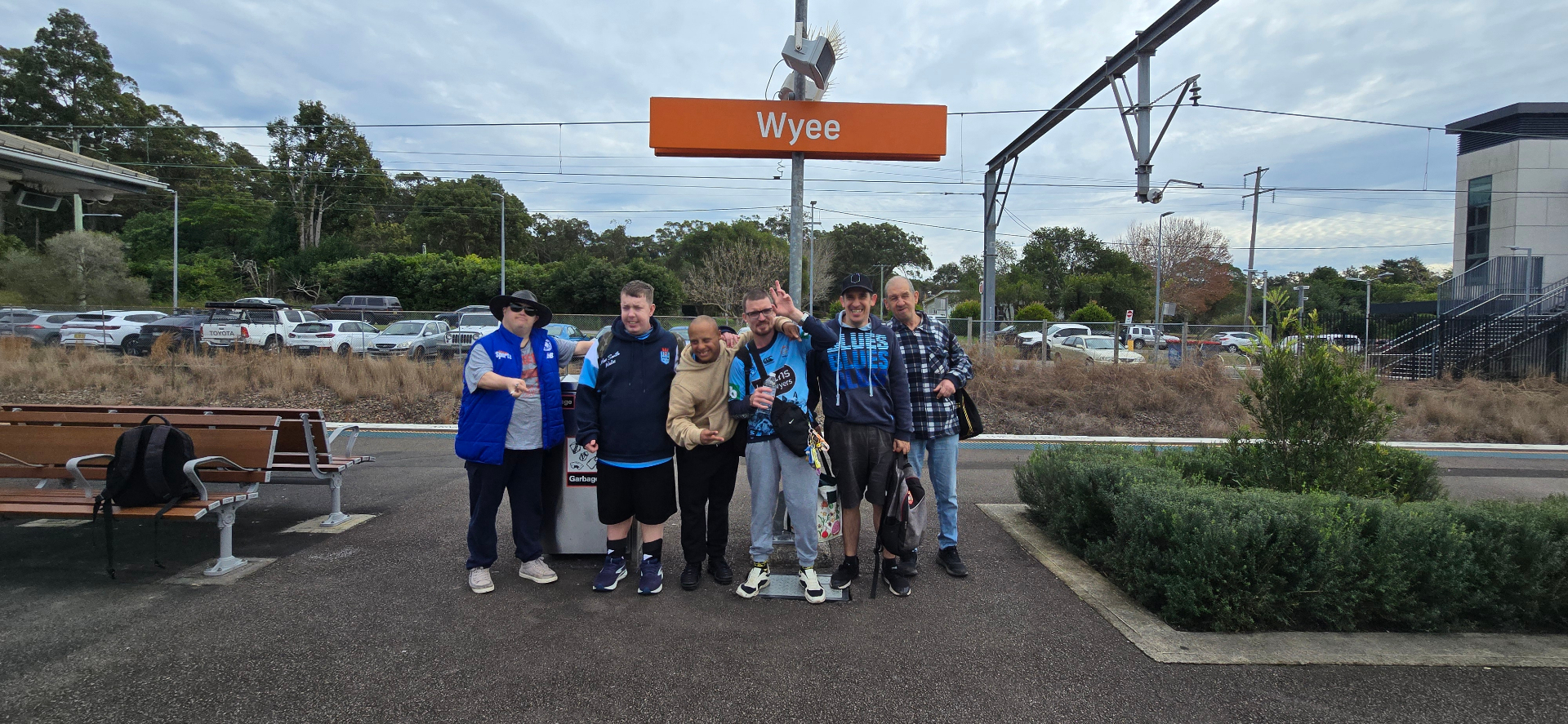 The group together at Wyee train station